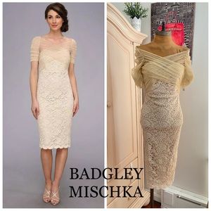 🆕Badgley Mischka Stretch Lace Cocktail Dress